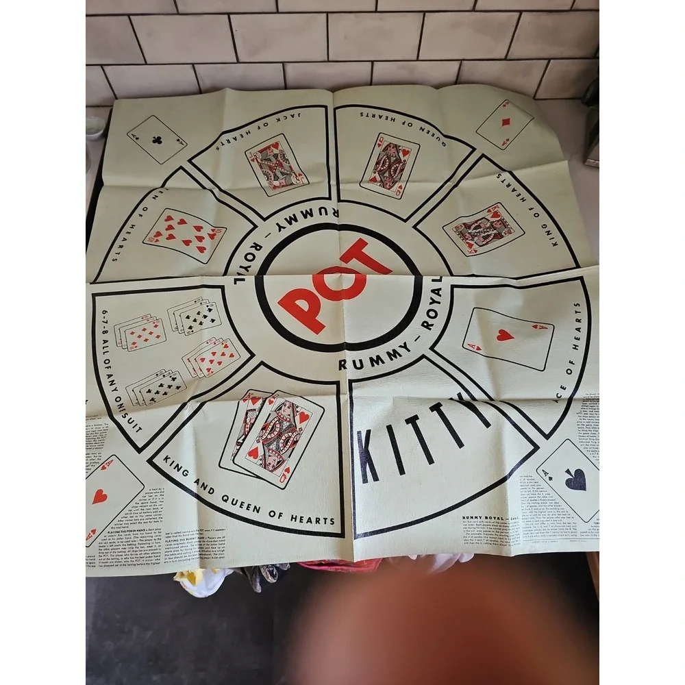 Vintage Rummy Royal  1973 Vinyl Game Mat Whitman Red Box, Box and Mat only